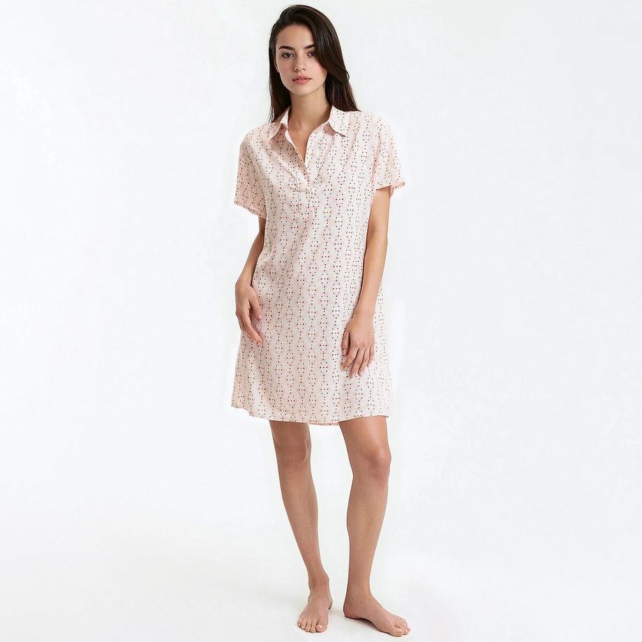 La Redoute Collections Fliessendes Nachthemd mit Pünktchenmuster  