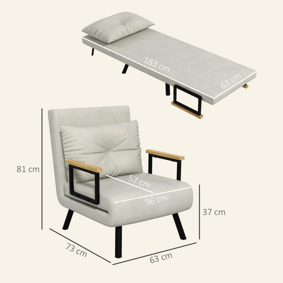HOMCOM Fauteuil-lit  