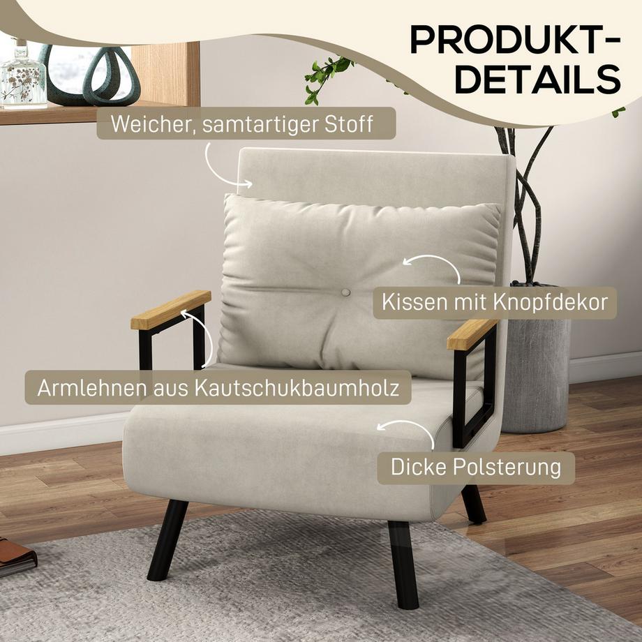 HOMCOM Fauteuil-lit  