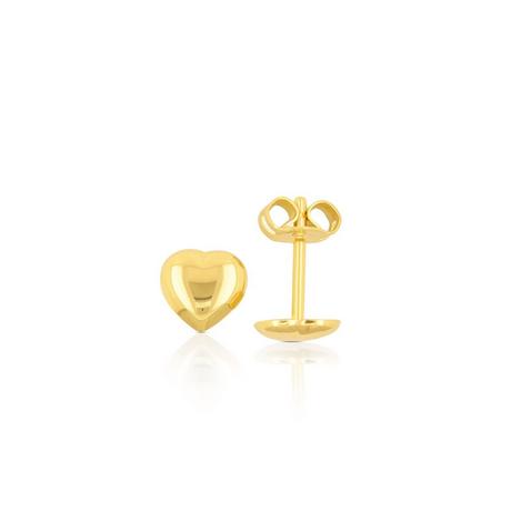 MUAU Schmuck  Ohrstecker Herz Gelbgold 750, 6mm 