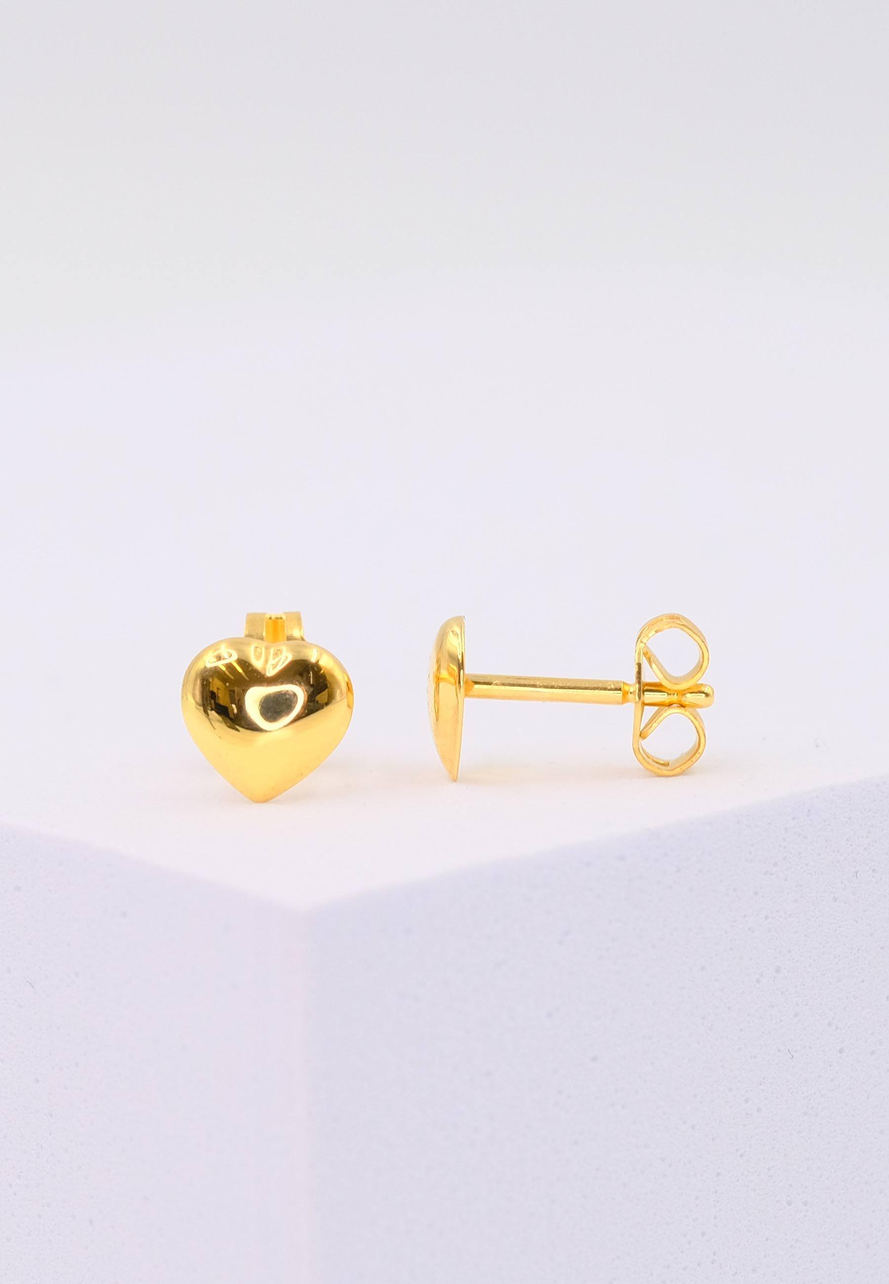 MUAU Schmuck  Ohrstecker Herz Gelbgold 750, 6mm 