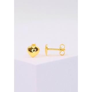 MUAU Schmuck  Ohrstecker Herz Gelbgold 750, 6mm 
