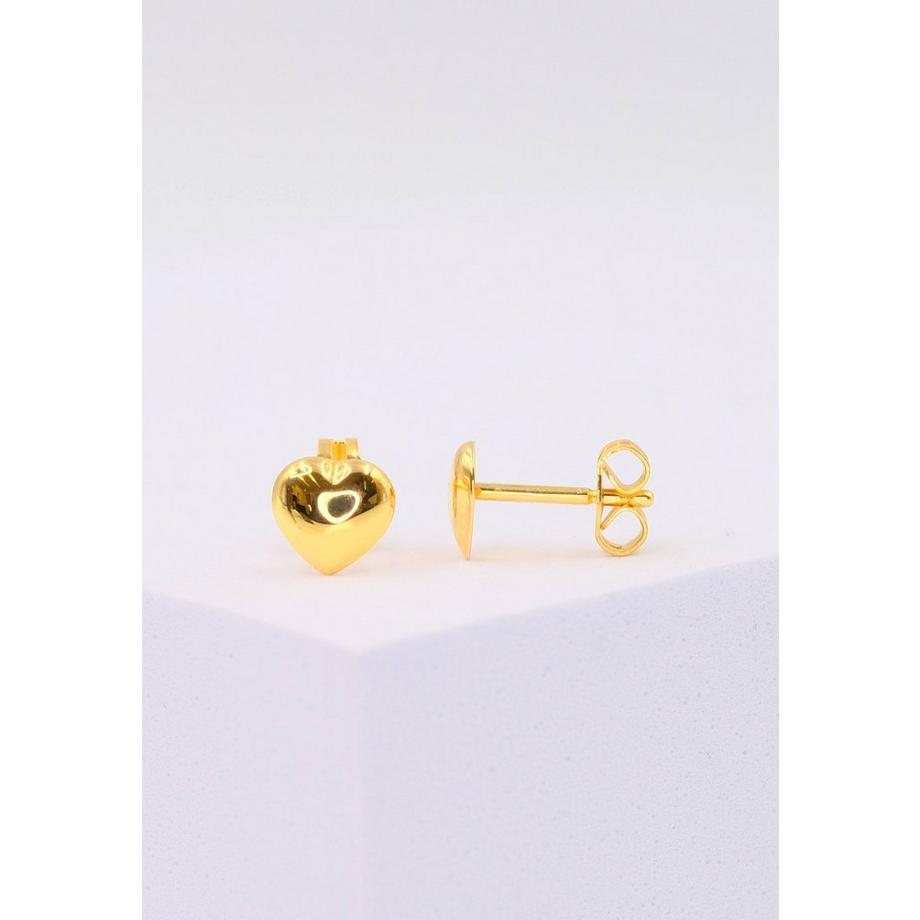MUAU Schmuck  Ohrstecker Herz Gelbgold 750, 6mm 