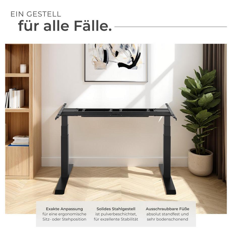 Tectake Telaio per scrivania Denis regolabile in altezza con 2 motori elettrici  