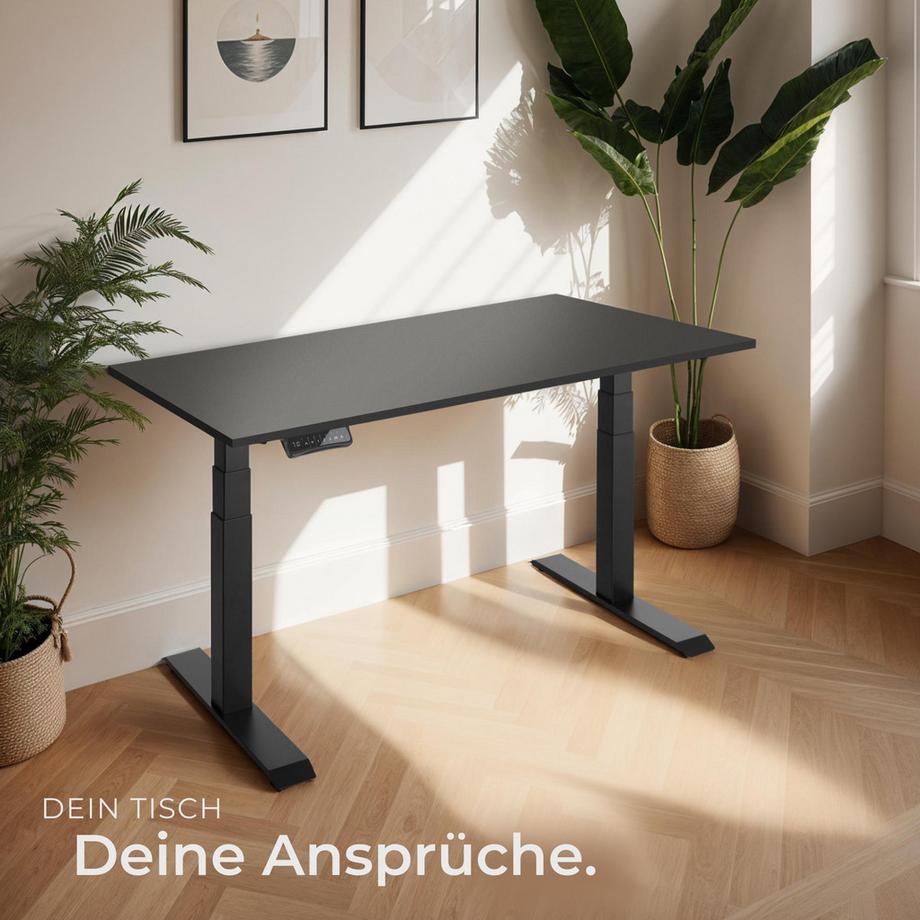 Tectake Telaio per scrivania Denis regolabile in altezza con 2 motori elettrici  