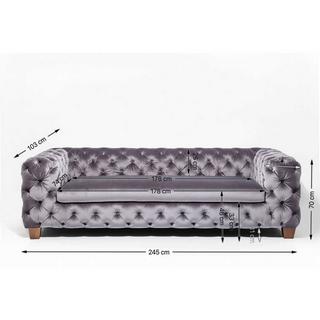 KARE Design Sofa My Desire Silbergrau 3-Sitzer  