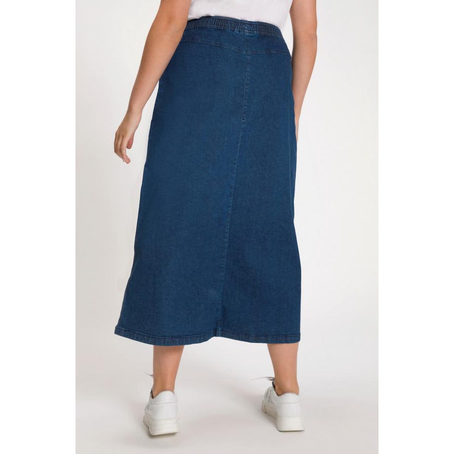 Ulla Popken Ausgestellter Jeansrock Elastikbund  