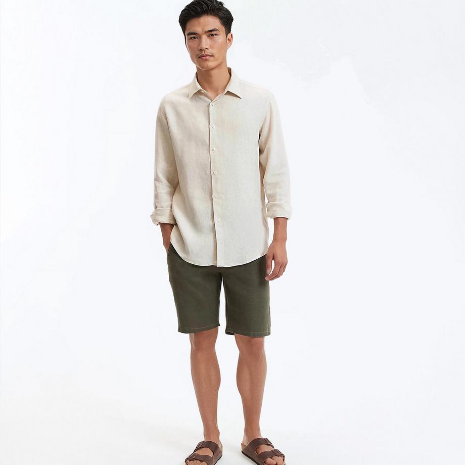 La Redoute Collections Signature Camicia Dritta Lino Maniche Lunghe  