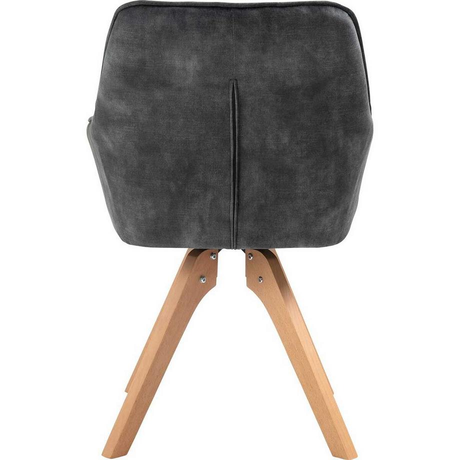 mutoni Chaise avec accoudoirs velours vintage vert foncé  