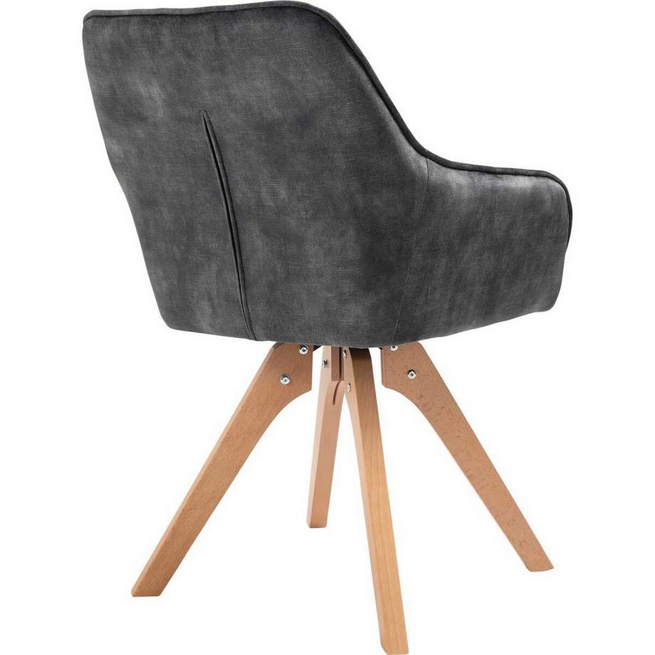 mutoni Chaise avec accoudoirs velours vintage vert foncé  