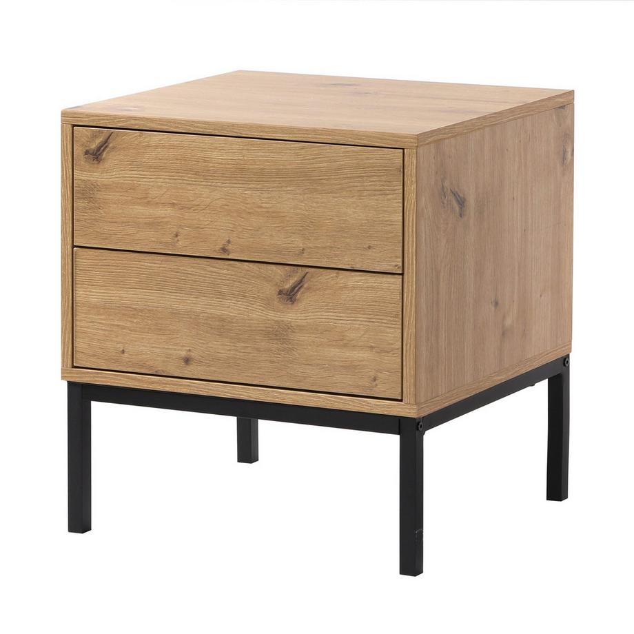 Calicosy Nachttisch mit 2 Schubladen Holzdekor - H50 cm  