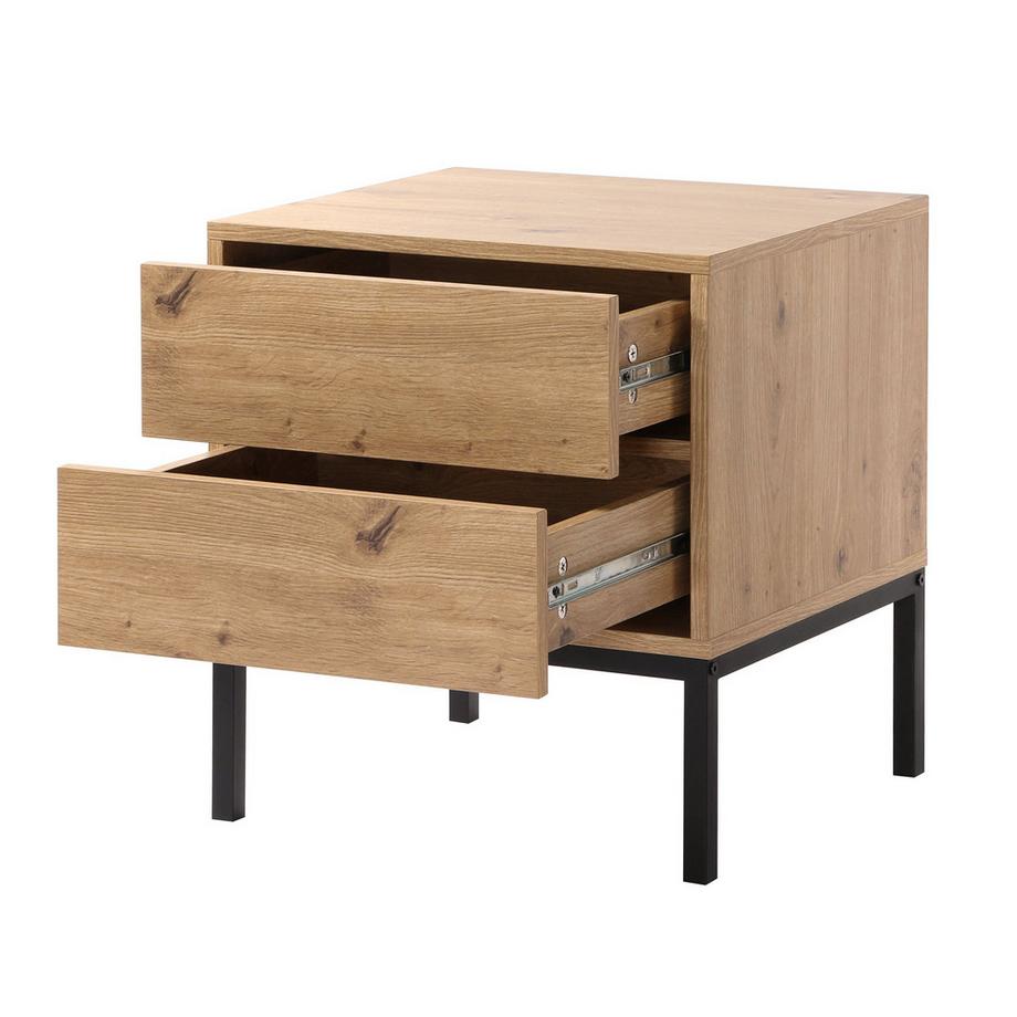 Calicosy Nachttisch mit 2 Schubladen Holzdekor - H50 cm  