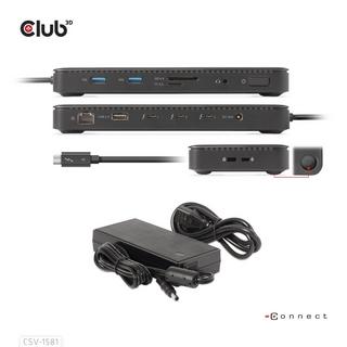 Club3D  CSV-1581 station d'accueil Thunderbolt 4 Noir 