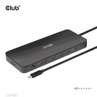 Club3D  CSV-1581 replicatore di porte e docking station per notebook Thunderbolt 4 Nero 