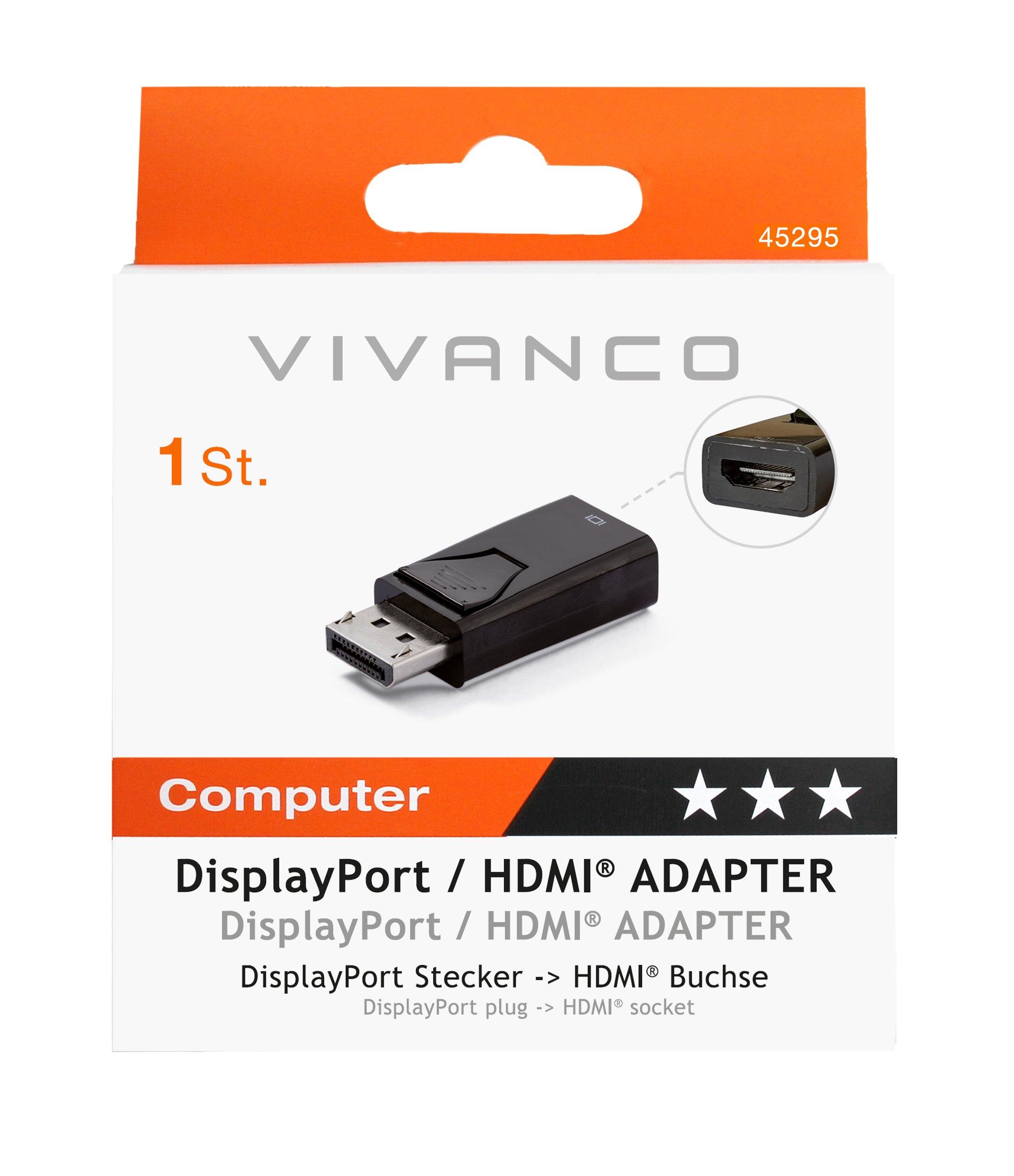 VIVANCO  Vivanco CA DH 11 HDMI Type A (Standard) DisplayPort Noir 