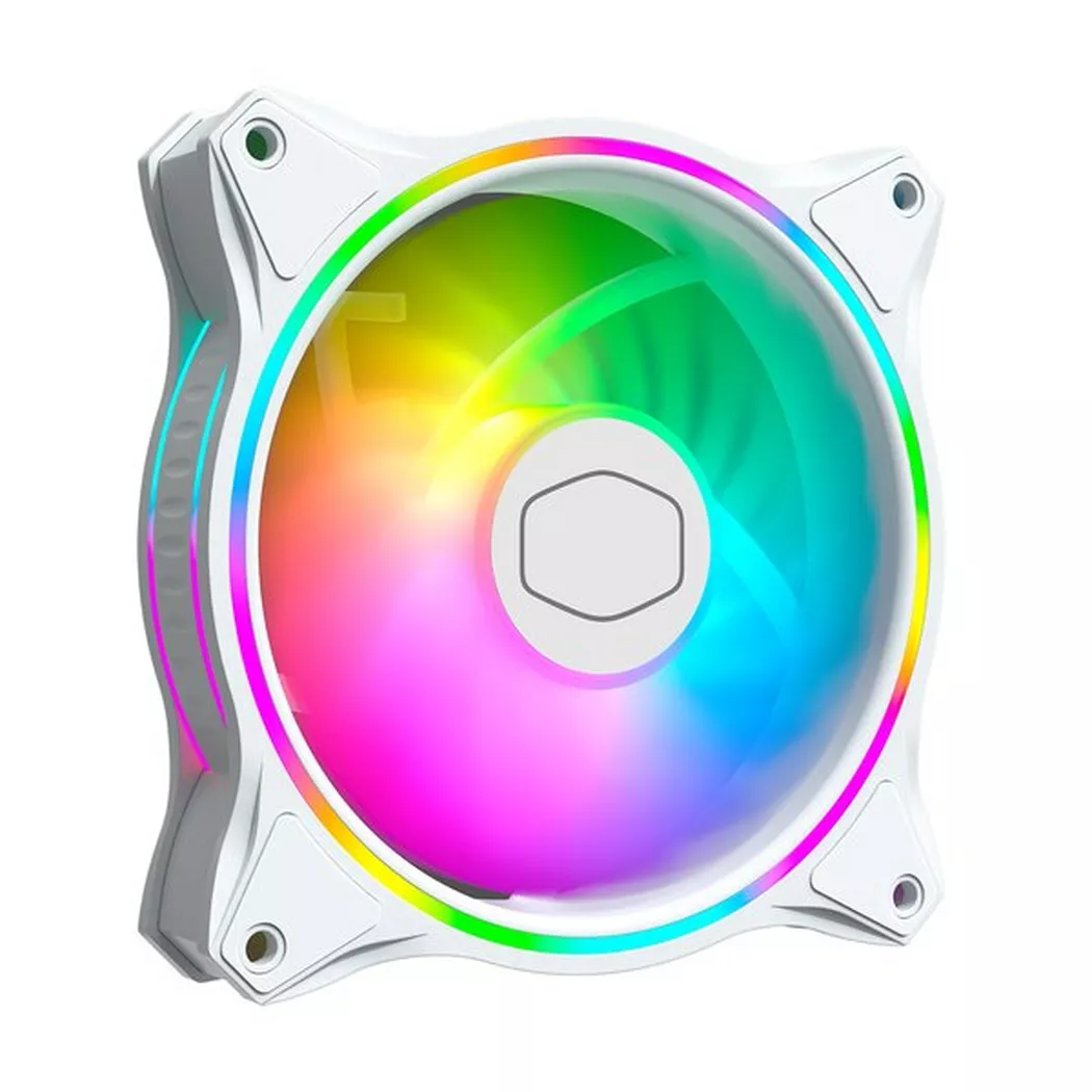 Cooler Master - MasterFan MF120 Halo 3in1 White Edition Case per computer Ventilatore 12 cm Bianco 3 pz, Blanco, 120X120X25M