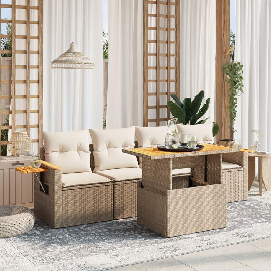 VidaXL set divano da giardino Polirattan  