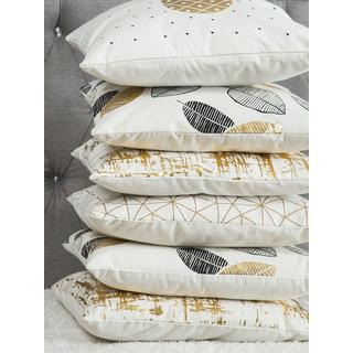 Beliani Lot de 2 coussins en Coton Moderne LOTUS  