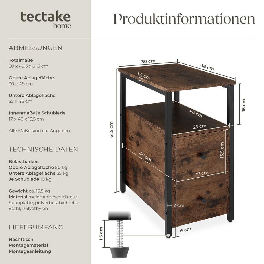 Tectake Nachttisch Tullamore  
