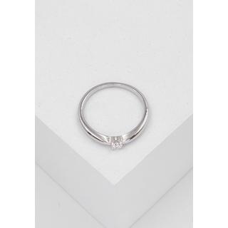 MUAU Schmuck  Solitaire Ring Diamant 0.10ct. Palladium-Weissgold 750 