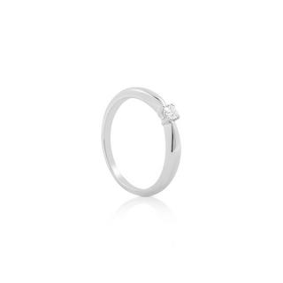 MUAU Schmuck  Solitaire Ring Diamant 0.10ct. Palladium-Weissgold 750 