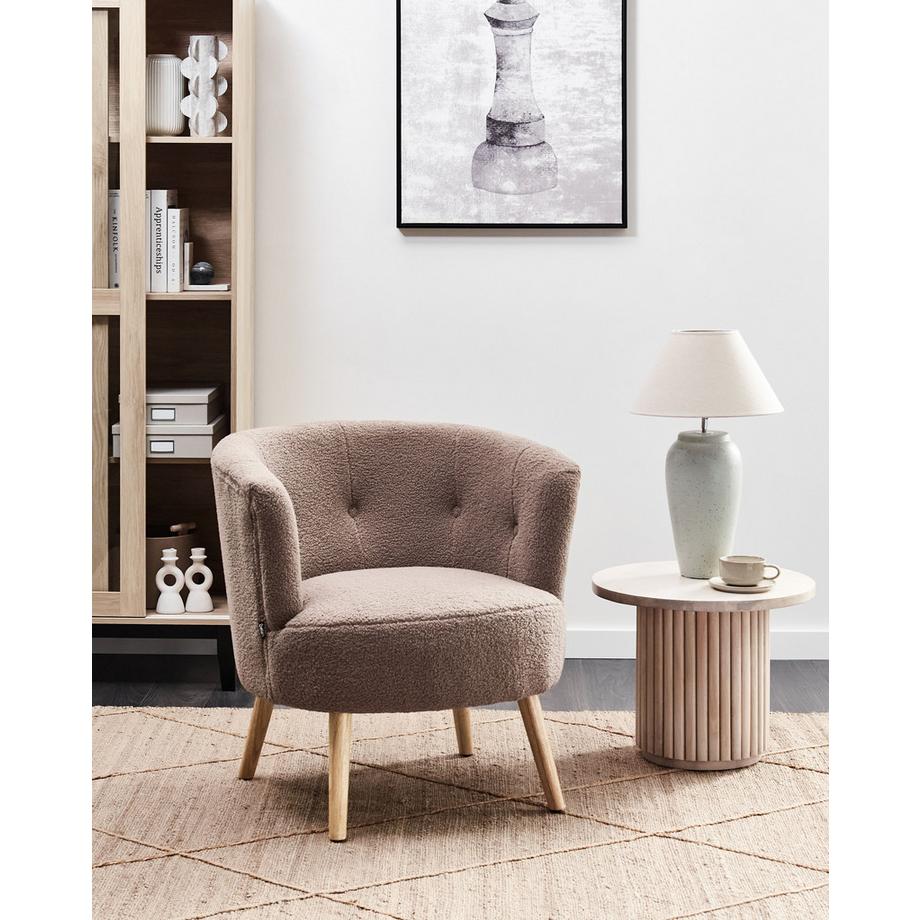 Beliani Fauteuil en Bouclé Moderne ODENZEN  