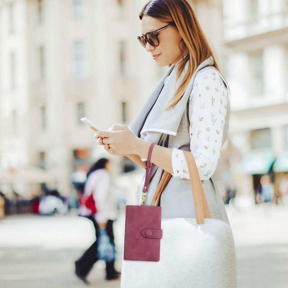 Only-bags.store Kleines Portemonnaie, RFID-Portemonnaie aus Leder mit vielen Kartenfächern  