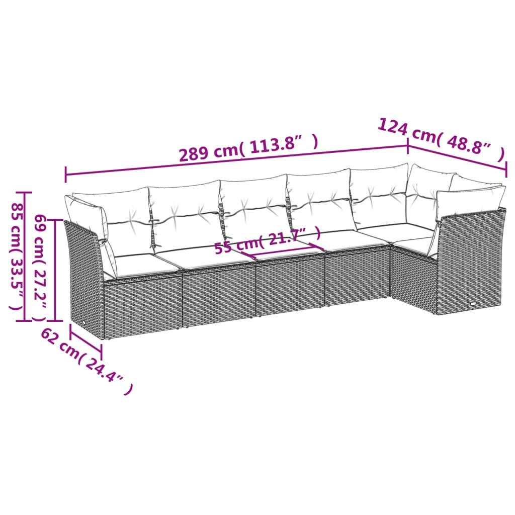 VidaXL set divano da giardino Polirattan  