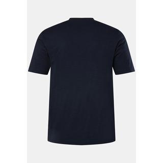 JP1880  T-shirt à manches courtes, col rond et imprimé ancre de bateau sur la poitrine bleu marine 