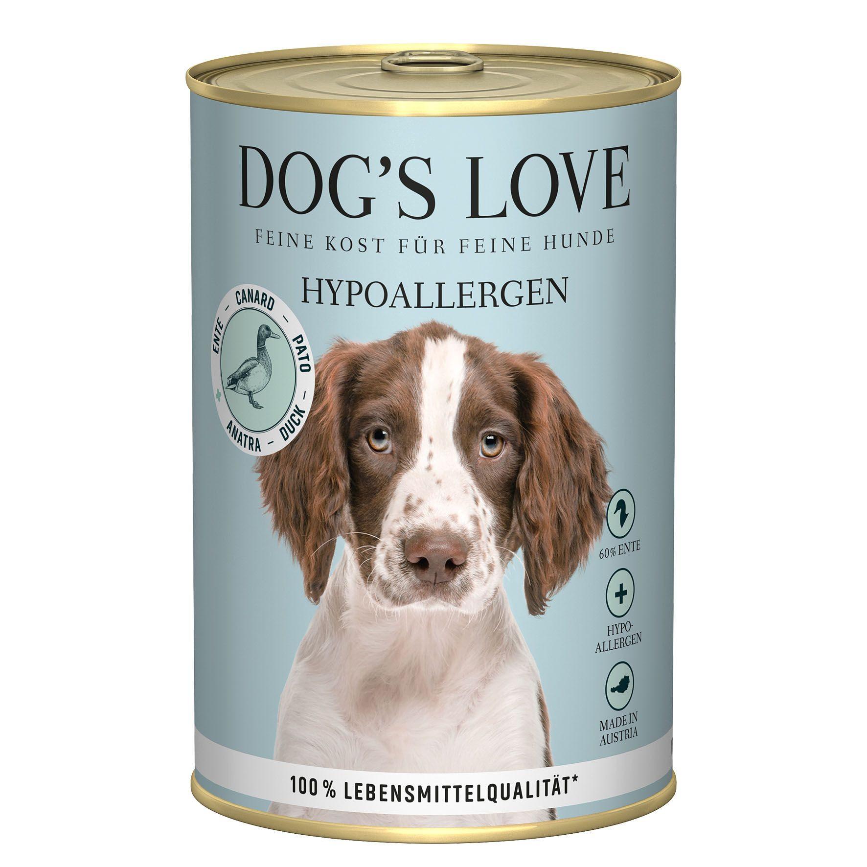 Dog's Love  hypoallergénique canard topinabour et carotte - Multipack 