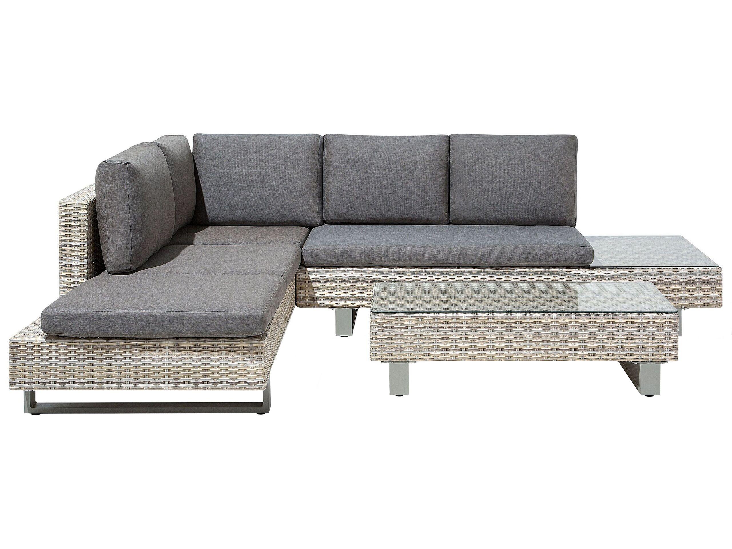 Beliani Set lounge pour jardin en Polyrotin Moderne LANCIANO  