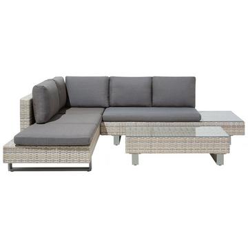 Lounge Set aus PE Rattan Modern LANCIANO