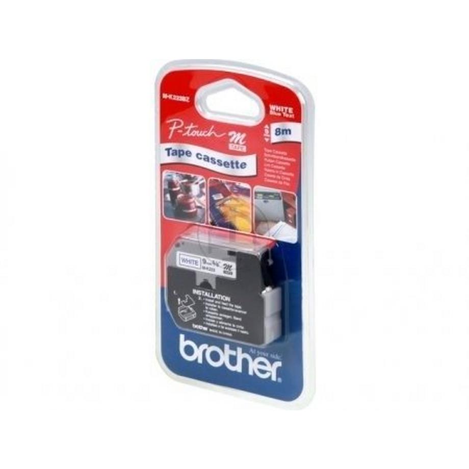 brother PTOUCH Band, nicht lam. blau/weiss M-K223 zu PT-65/75/85/110 8m x 9 mm  