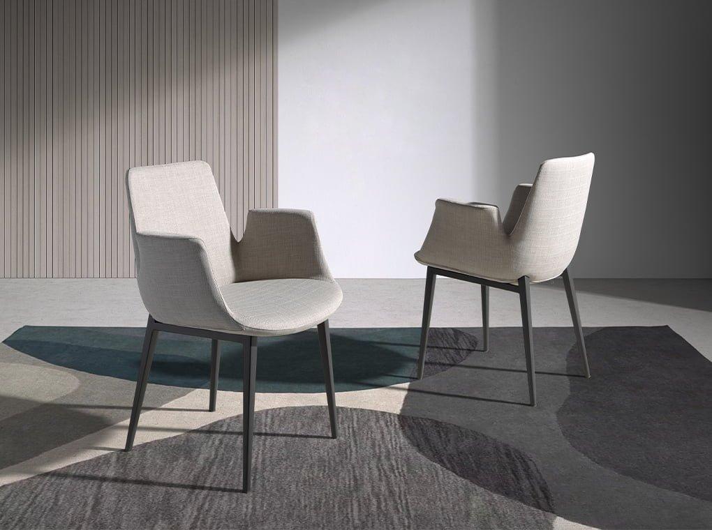 ANGEL CERDA Sedia in tessuto grigio  