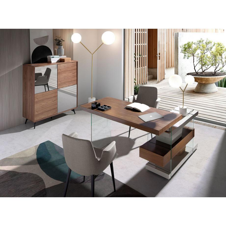 ANGEL CERDA Chaise en tissu gris  