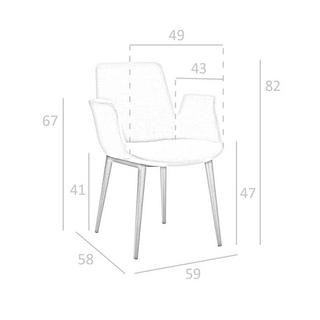 ANGEL CERDA Sedia in tessuto grigio  