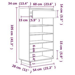 VidaXL scarpiera Legno di pino  