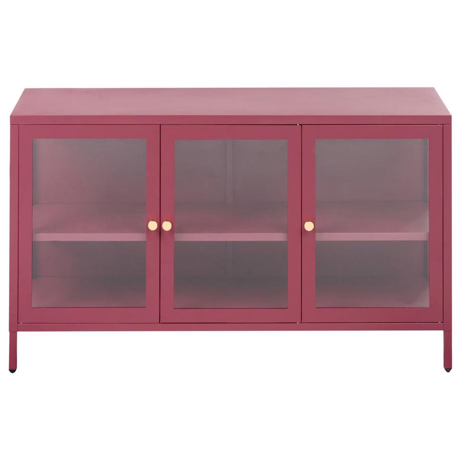 Beliani Buffet avec vitrine en verre en Acier  NEWPORT  