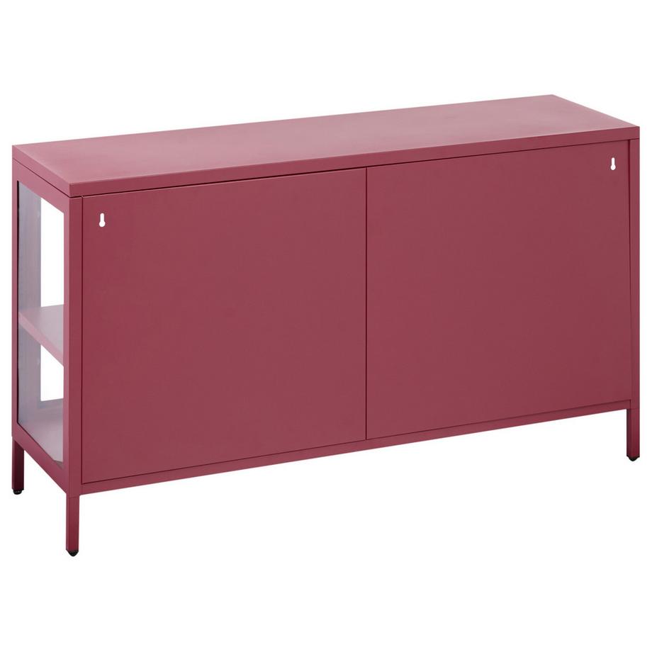 Beliani Buffet avec vitrine en verre en Acier  NEWPORT  