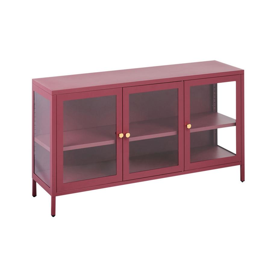 Beliani Buffet avec vitrine en verre en Acier  NEWPORT  