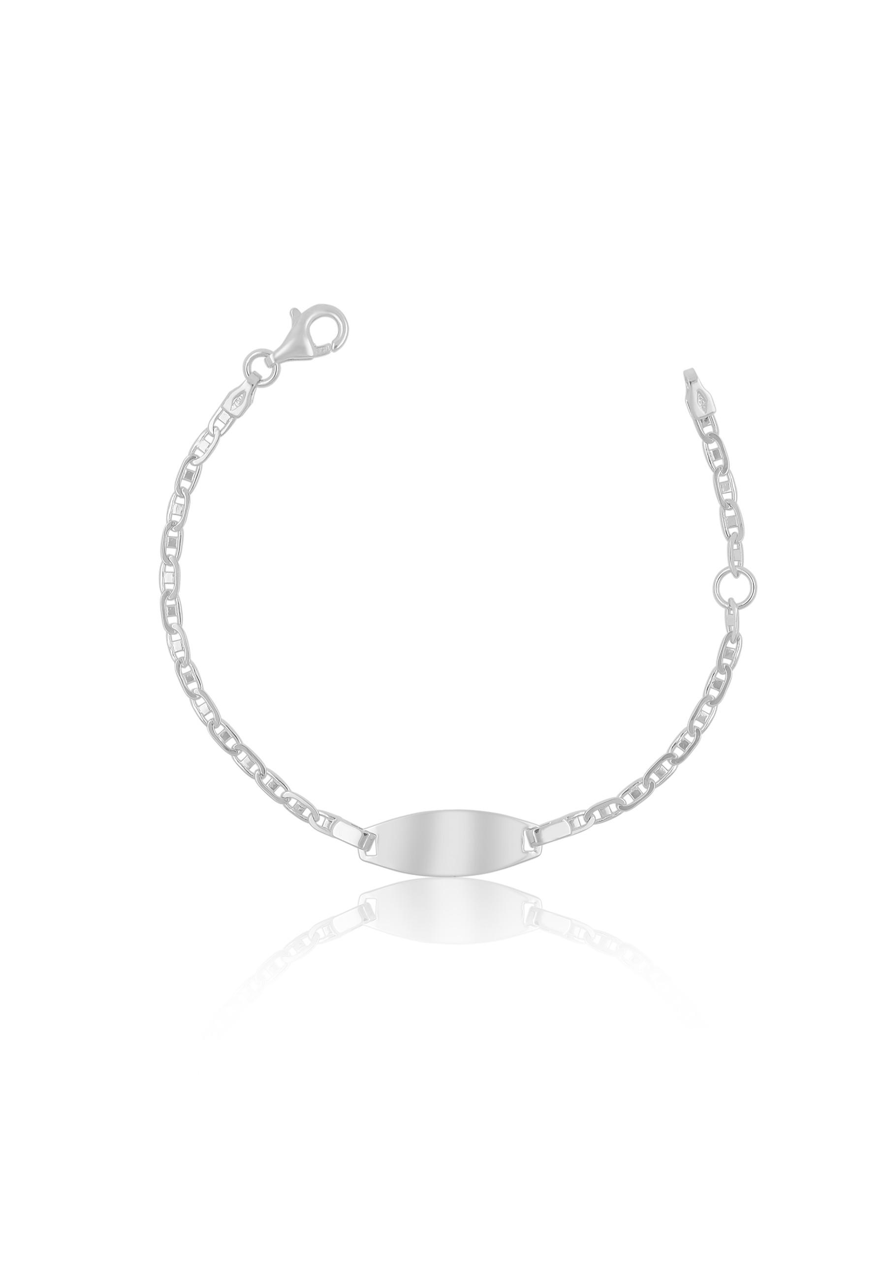 MUAU Schmuck  ID-Bracelet fantaisie or blanc 750, 2.3mm, 14cm 