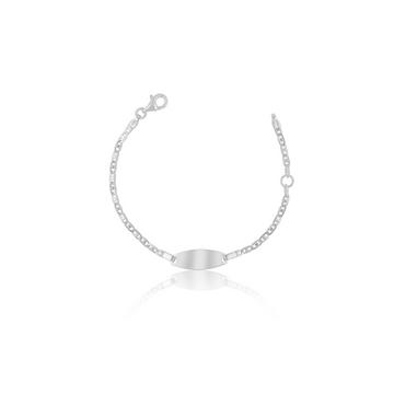 ID-Bracelet fantaisie or blanc 750, 2.3mm, 14cm