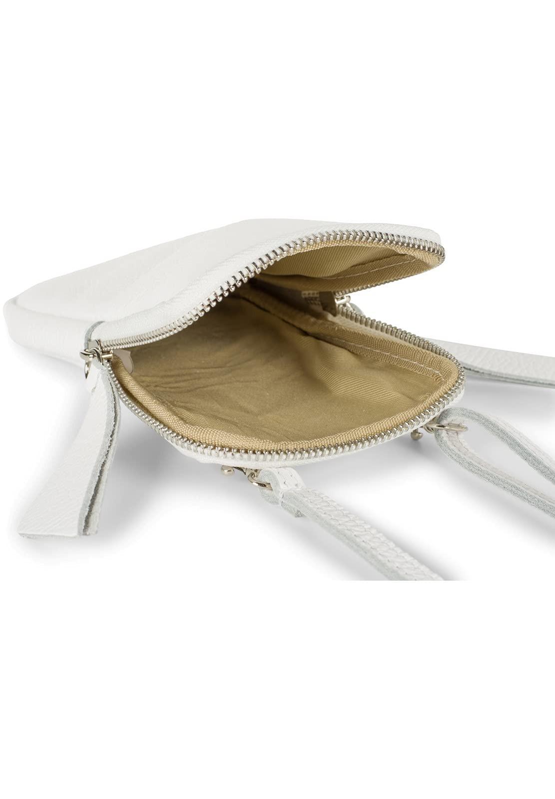 Only-bags.store Handy-Umhängetasche aus genarbtem Leder mit Reissverschluss  