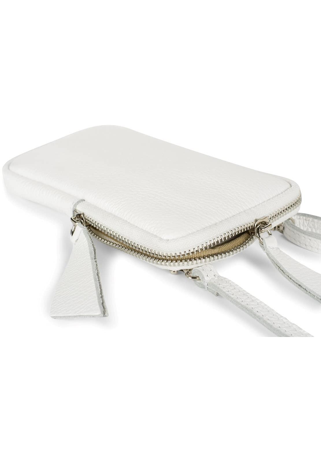 Only-bags.store Handy-Umhängetasche aus genarbtem Leder mit Reissverschluss  
