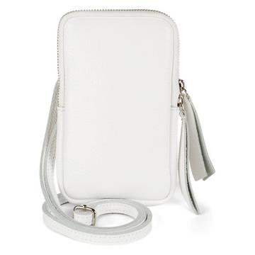 Sac à bandoulière pour téléphone portable en cuir avec surface grainée, fermeture à glissière, mini sac en cuir véritable