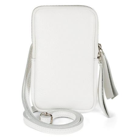 Only-bags.store Sac à bandoulière pour téléphone portable en cuir avec surface grainée, fermeture à glissière, mini sac en cuir véritable Sac à bandoulière pour téléphone portable en cuir avec surface grainée, fermeture à glissière, mini sac en cuir véritable 