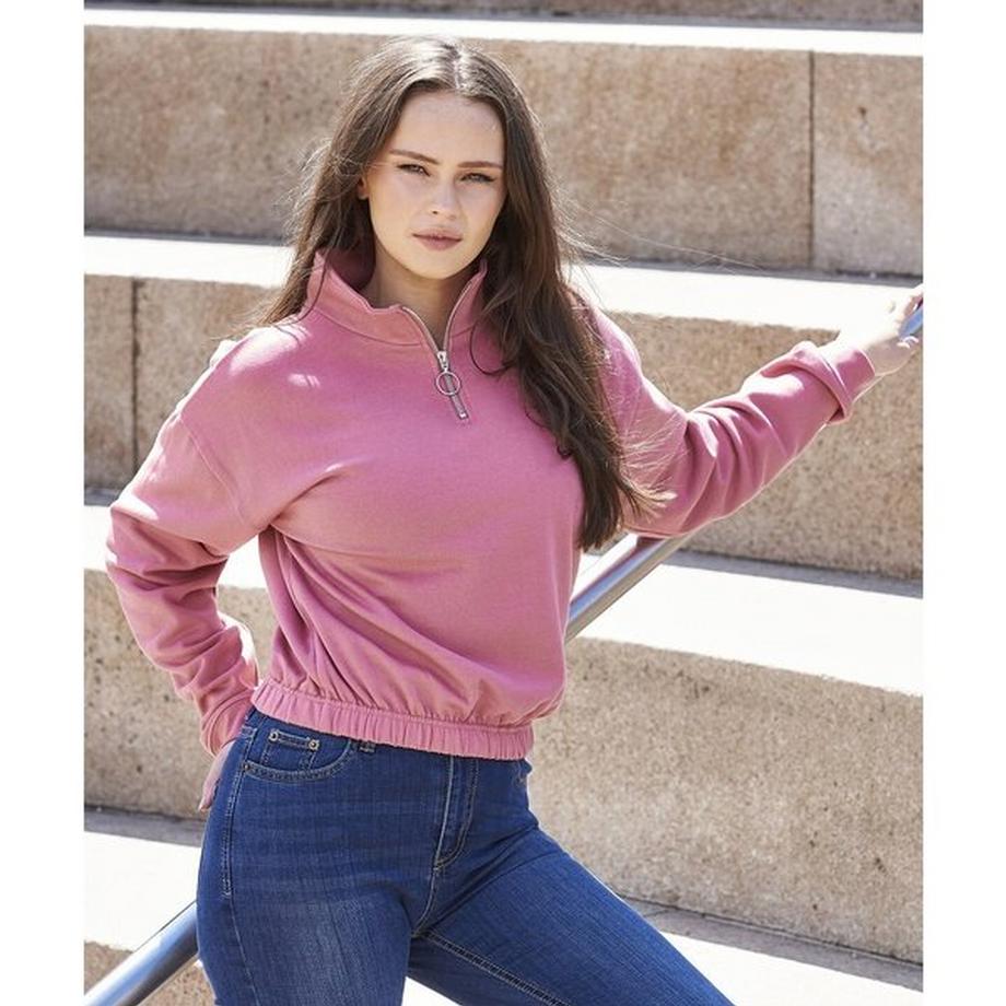 AWDis Just Hoods Kurzes Half Zip Sweatshirt  