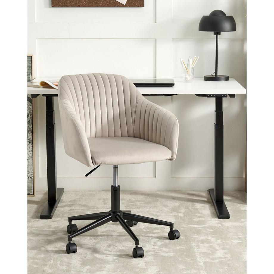 Beliani Schreibtischstuhl aus Samtstoff Modern VENICE  