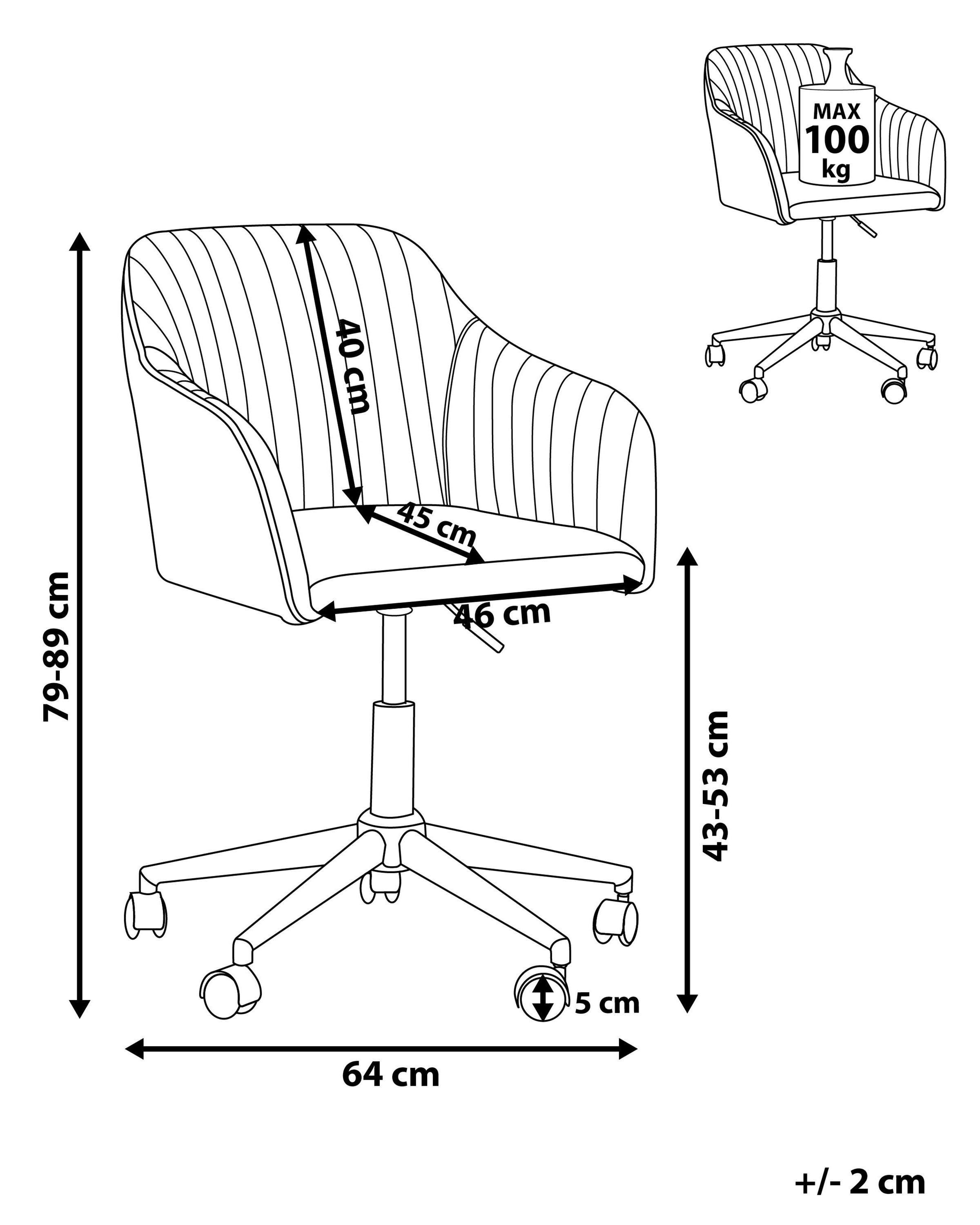 Beliani Chaise de bureau en Velours Moderne VENICE  