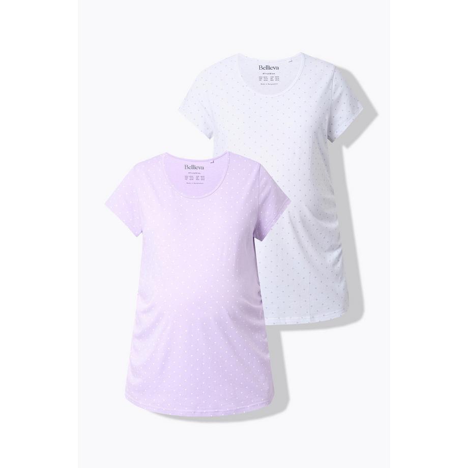 Ulla Popken Bellieva Rundhals Halbarm T-Shirts 2er-Pack  